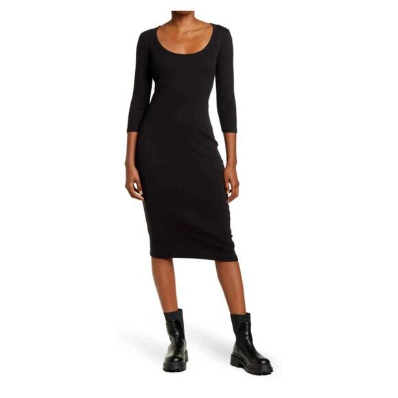 James Perse Dresses & Skirts - James Perse Long Sleeve Rib Dress Size 2